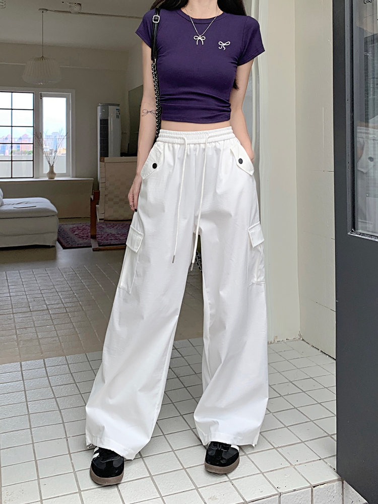 High-Waisted Wide-Leg Jogger Pants for Petite Women - American Style Spicy Girl Jazz Dance Outfit High-Waisted Wide-Leg Jogger Pants for Petite Women - American Style Spicy Girl Jazz Dance Outfit