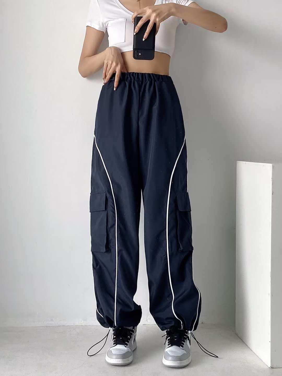 High-Waisted Y2K Jazz Dance Hip Hop Pants for Women - Retro American Casual Wide-Leg Trousers