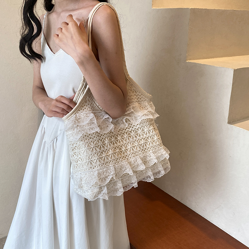 Hollow Lace Woven Tote Bag for Women, 2025 Minimalist Lightweight Art Bag, Stylish Student Class Bag Hollow Lace Woven Tote Bag for Women, 2025 Minimalist Lightweight Art Bag, Stylish Student Class Bag