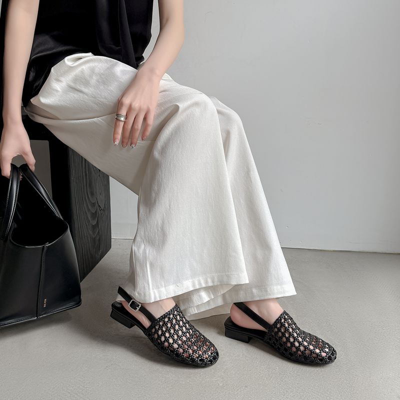 Hollow Woven Open-Toe Sandals for Women - Designer Flat Roman Shoes for Vacation and Beach Wear Hollow Woven Open-Toe Sandals for Women - Designer Flat Roman Shoes for Vacation and Beach Wear