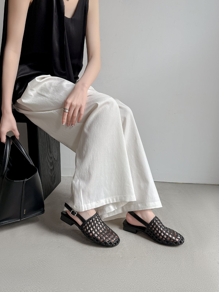 Hollow Woven Open-Toe Sandals for Women - Designer Flat Roman Shoes for Vacation and Beach Wear Hollow Woven Open-Toe Sandals for Women - Designer Flat Roman Shoes for Vacation and Beach Wear