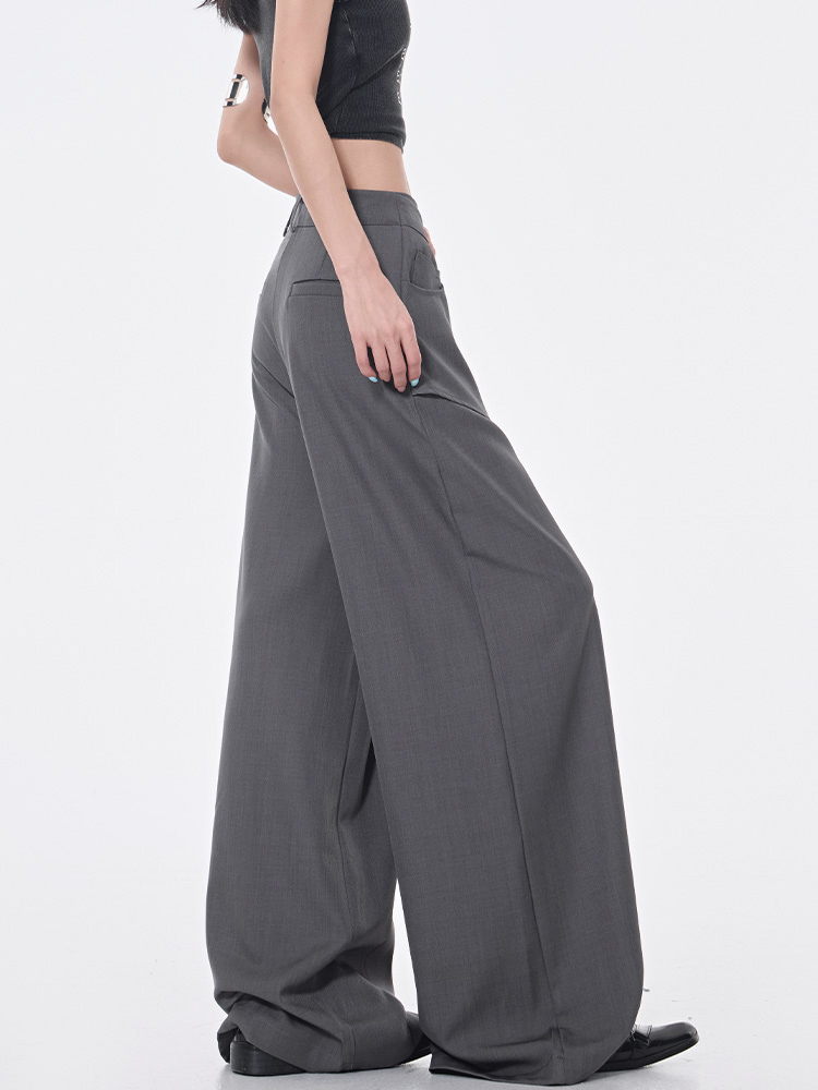 Irregular Diagonal Spliced Suit Pants for Women - High-Waisted Straight Draped Long Pants - Summer Fashion Trend Irregular Diagonal Spliced Suit Pants for Women - High-Waisted Straight Draped Long Pants - Summer Fashion Trend