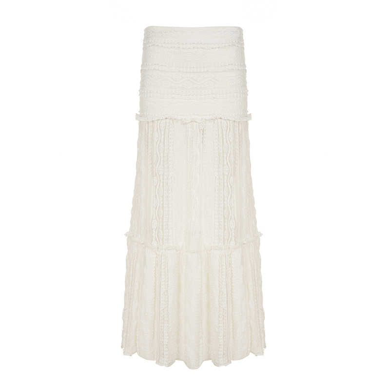 Island Resort Style Lace Half Skirt with Sheer Bodycon Long Skirt for Women - Perfect for Summer, Beach, and Vacation Vibes