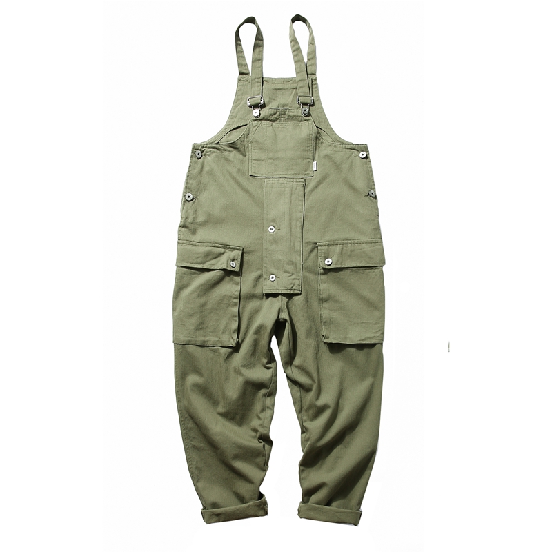 Japanese Retro Amekaji Loose Suspender Jumpsuit Pants for Men & Women, Workwear Set, Casual 90s Style Fashion