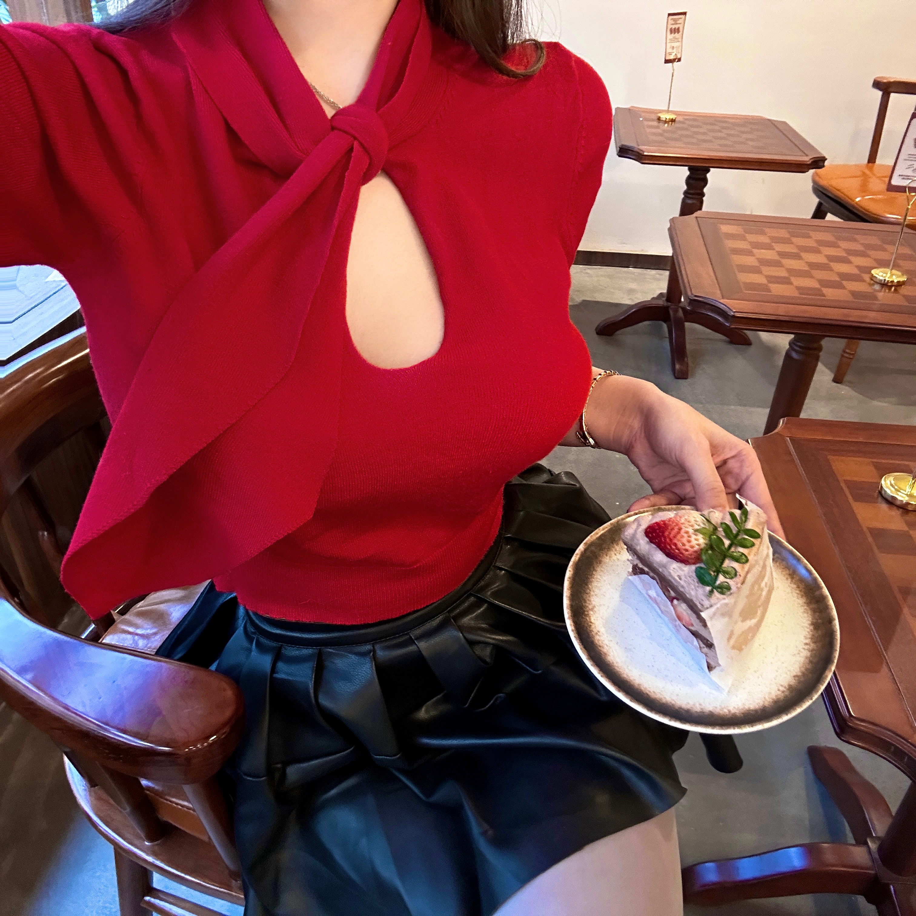 Japanese-Style Classic Hollow-Out Bow Short-Sleeve Knitted Top for Women - Y2K Fashion, Trendy Summer Style Japanese-Style Classic Hollow-Out Bow Short-Sleeve Knitted Top for Women - Y2K Fashion, Trendy Summer Style