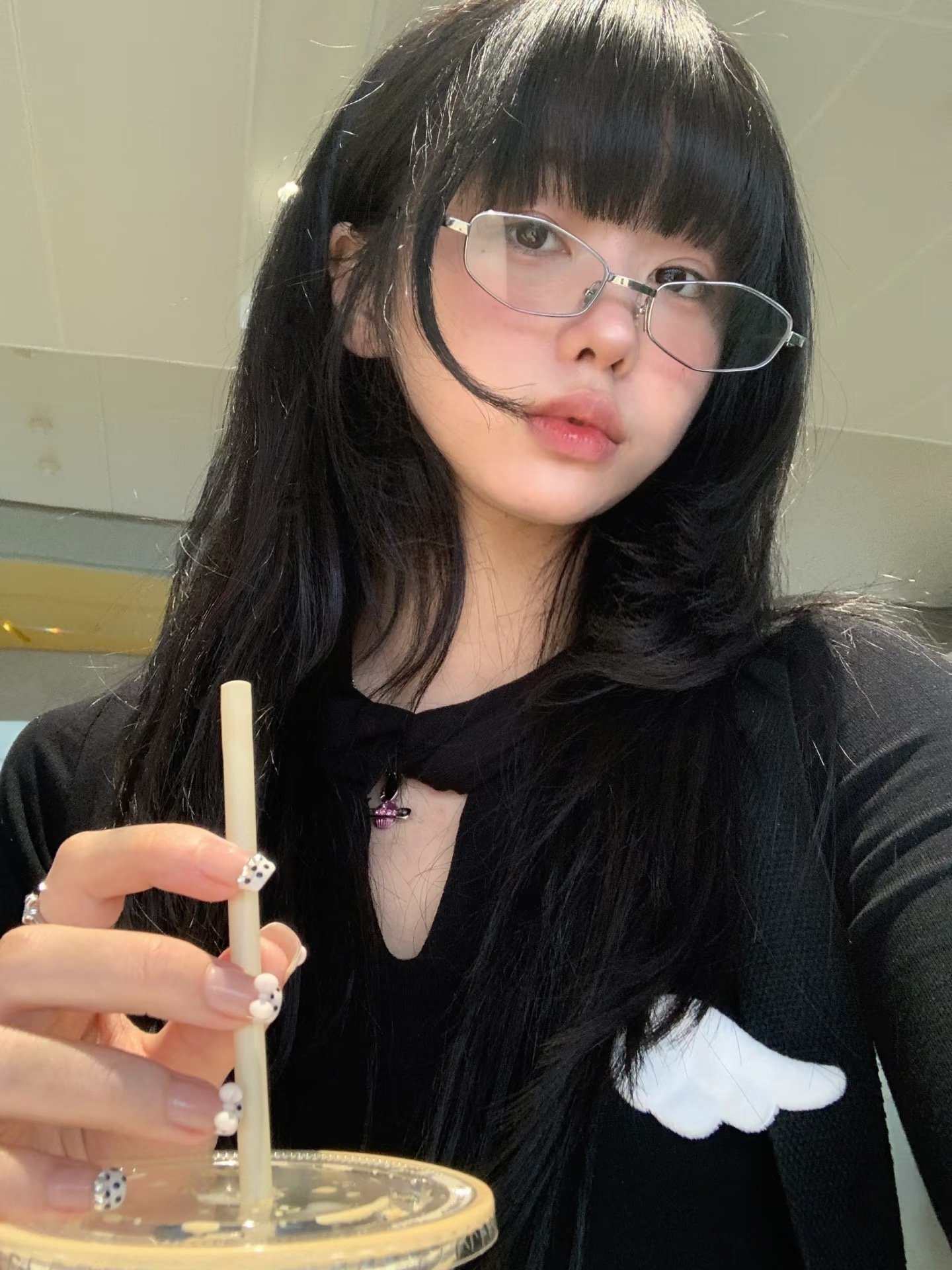 Japanese-Style Metallic Silver Polygonal GM Glasses - Korean Small Square Frame, Anti-Blue Light, Prescription Ready for Women Japanese-Style Metallic Silver Polygonal GM Glasses - Korean Small Square Frame, Anti-Blue Light, Prescription Ready for Women