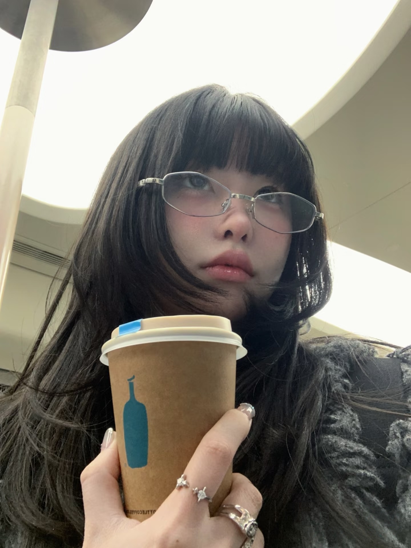 Japanese-Style Metallic Silver Polygonal GM Glasses - Korean Small Square Frame, Anti-Blue Light, Prescription Ready for Women