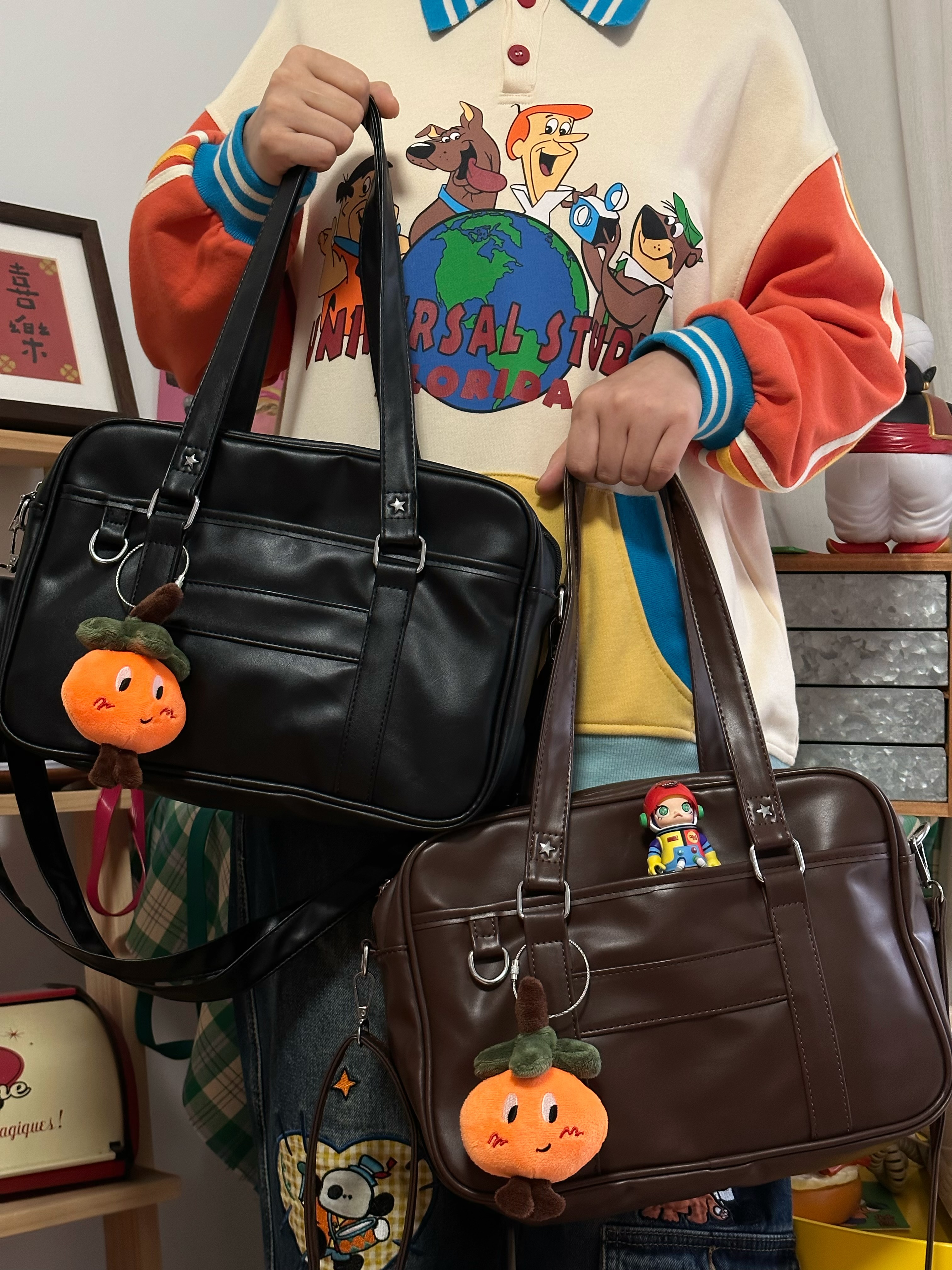 Japanese-Style Retro PU Tote Bag for Women - Versatile Large Capacity Shoulder Crossbody Commuter Bag for College Students Japanese-Style Retro PU Tote Bag for Women - Versatile Large Capacity Shoulder Crossbody Commuter Bag for College Students