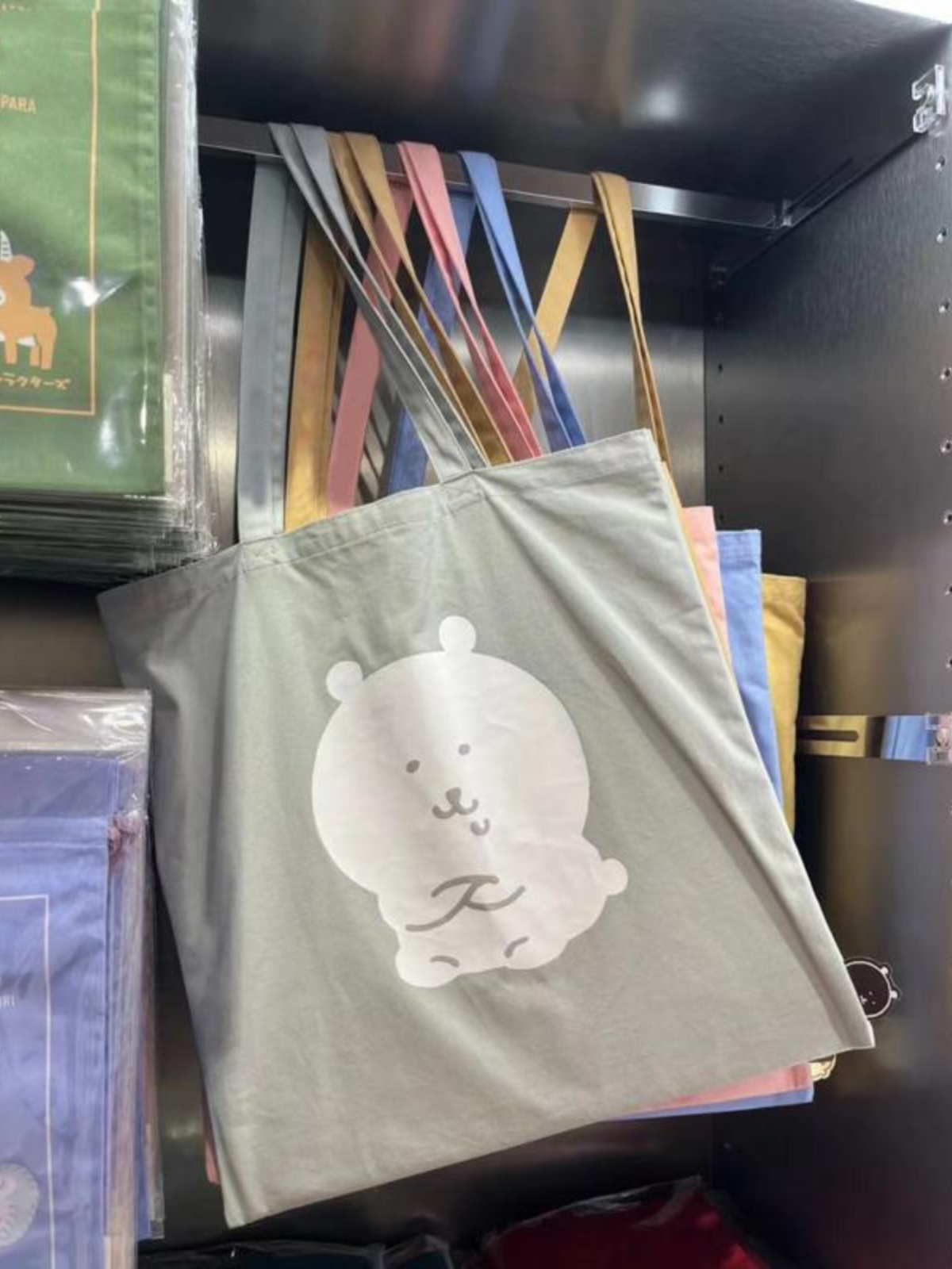 Japanese-Style Single-Shoulder Canvas Bag with Cute Bear Print - Large Capacity Artistic Youth Shopping Bag for Women