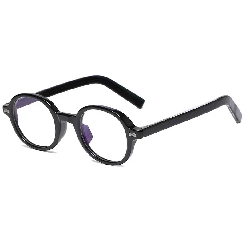 Japanese-Style Thick Black Frame Round Glasses for Women - Cute Flat Lens Design for Round and Square Faces, Perfect for Minimalist Looks Japanese-Style Thick Black Frame Round Glasses for Women - Cute Flat Lens Design for Round and Square Faces, Perfect for Minimalist Looks
