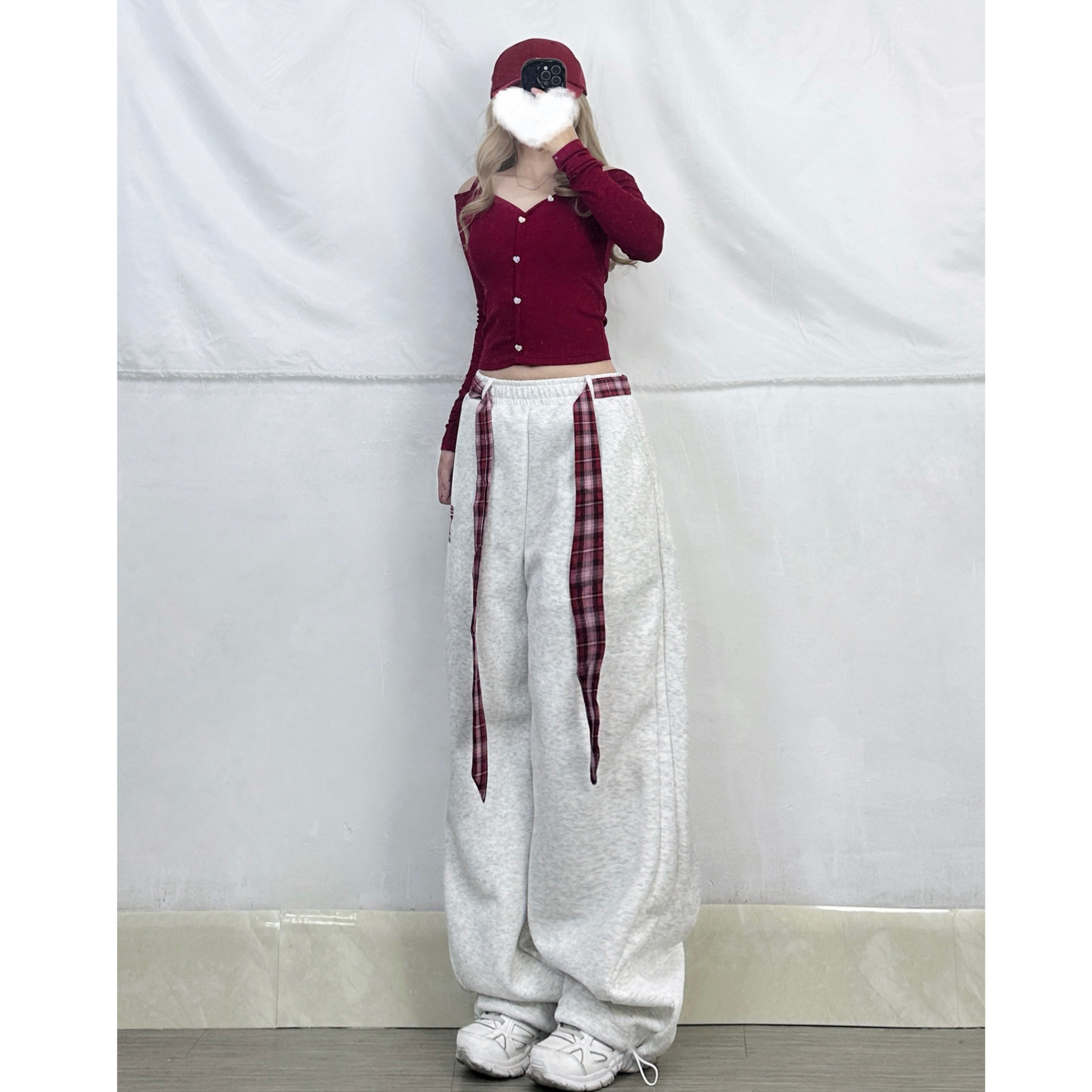 K-pop Inspired Double Waist Tie Sports Pants with Draped Belt - Casual Women's Fashion for Dance & Everyday Wear K-pop Inspired Double Waist Tie Sports Pants with Draped Belt - Casual Women's Fashion for Dance & Everyday Wear