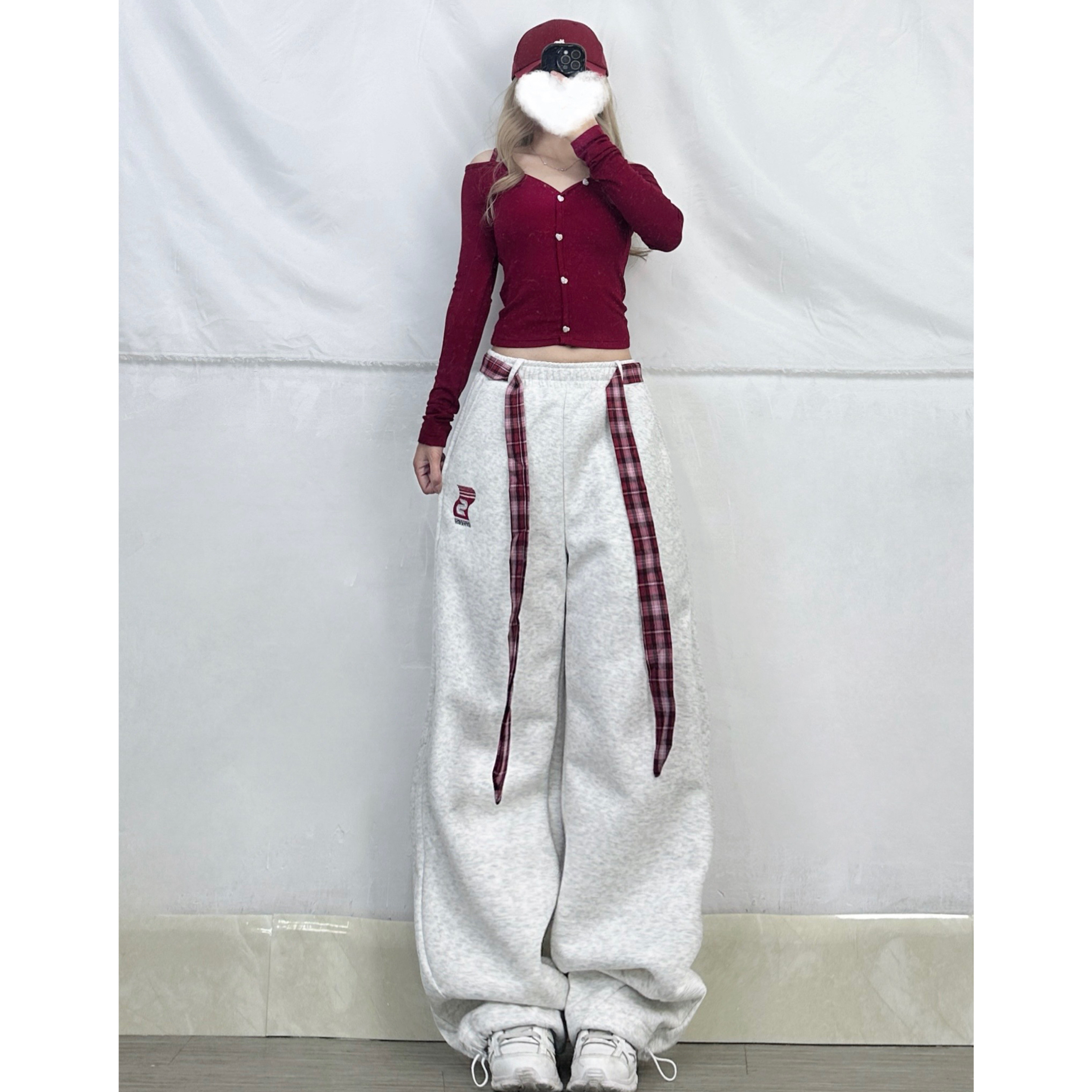 K-pop Inspired Double Waist Tie Sports Pants with Draped Belt - Casual Women's Fashion for Dance & Everyday Wear K-pop Inspired Double Waist Tie Sports Pants with Draped Belt - Casual Women's Fashion for Dance & Everyday Wear