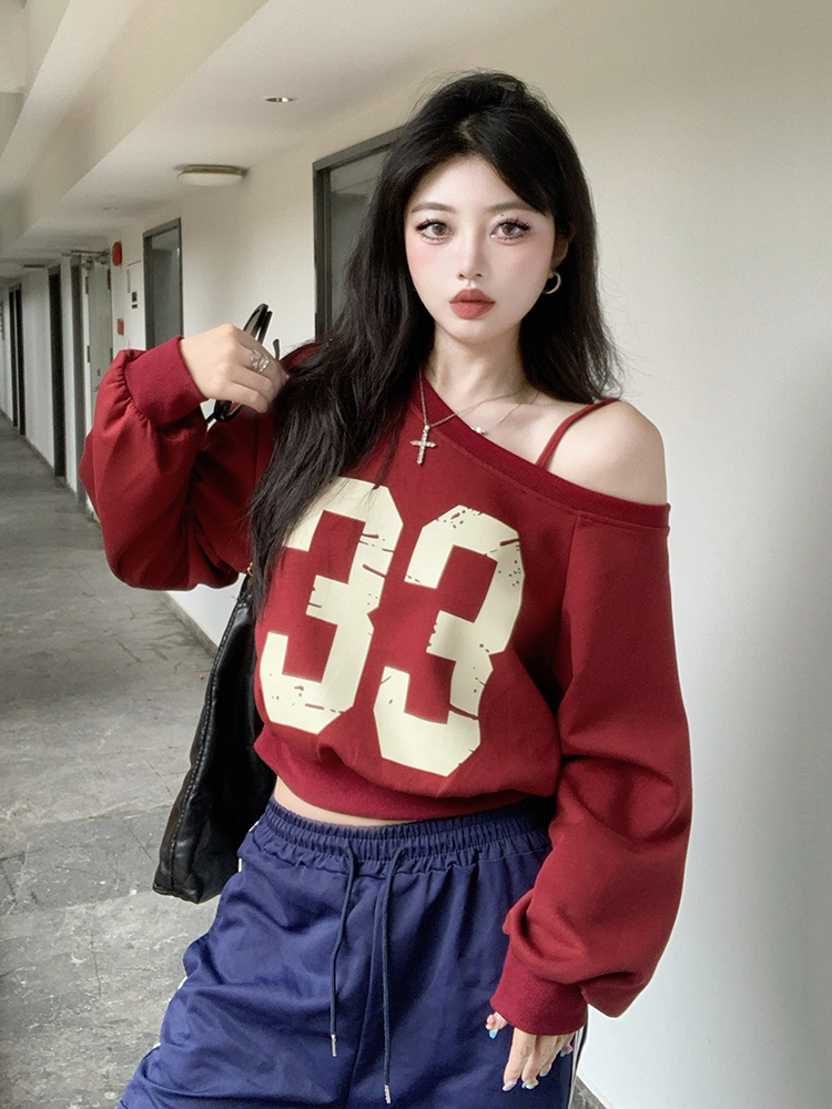 K-pop Inspired Red Hoodie Dance Top for Girls - Jazz Dance Performance Attire, Trendy Streetwear K-pop Inspired Red Hoodie Dance Top for Girls - Jazz Dance Performance Attire, Trendy Streetwear