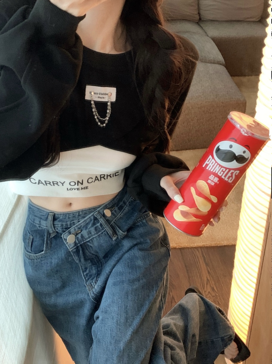 K-Pop Inspired Short Sweatshirt for Autumn/Winter - Niche Design Jazz Dance Top for Girls, Perfect for Performance and Group Activities K-Pop Inspired Short Sweatshirt for Autumn/Winter - Niche Design Jazz Dance Top for Girls, Perfect for Performance and Group Activities