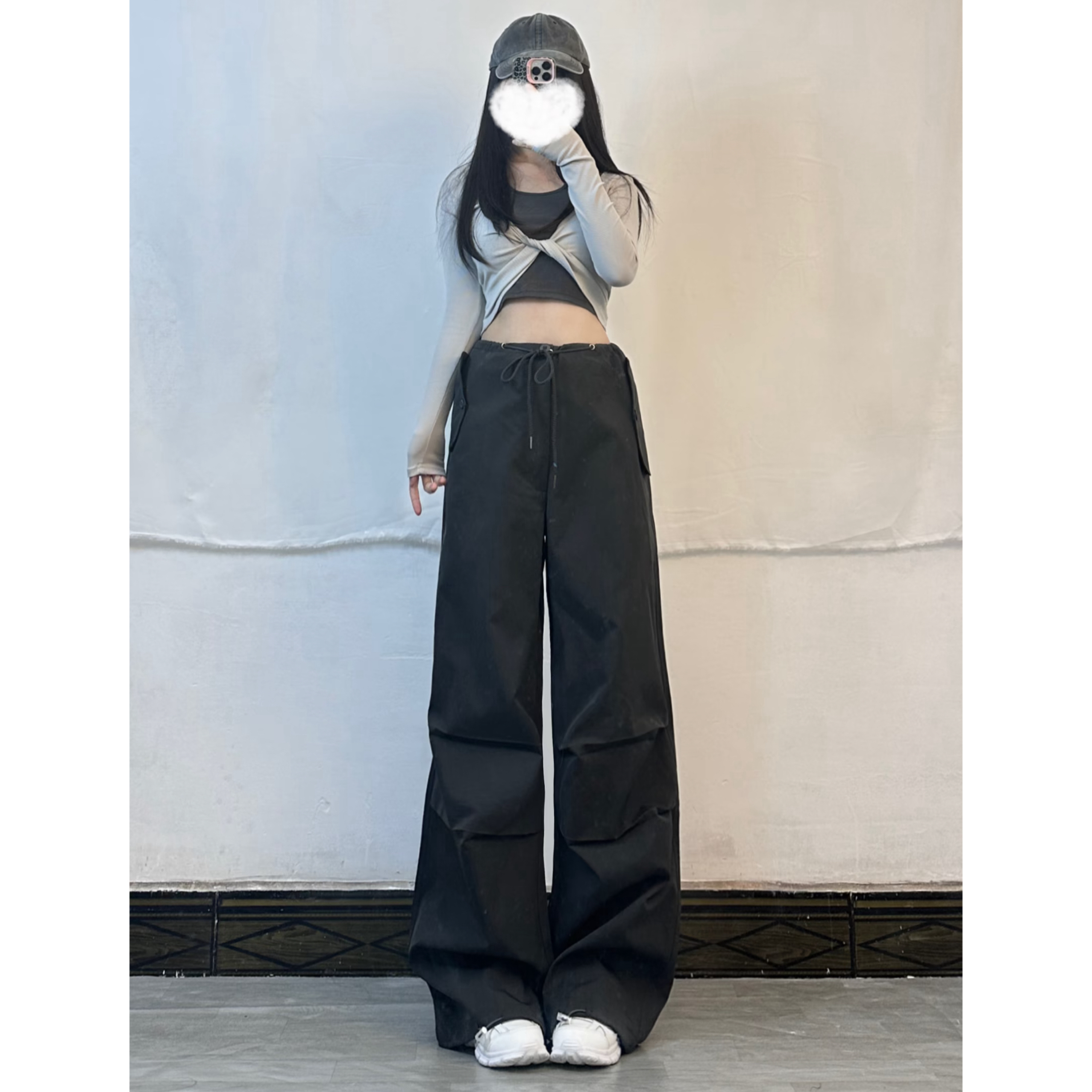 K-pop Inspired Sweet and Spicy Fake Two-Piece Halter Neck Twisted Long Sleeve Top with Elastic Waist Splicing for Girls K-pop Inspired Sweet and Spicy Fake Two-Piece Halter Neck Twisted Long Sleeve Top with Elastic Waist Splicing for Girls