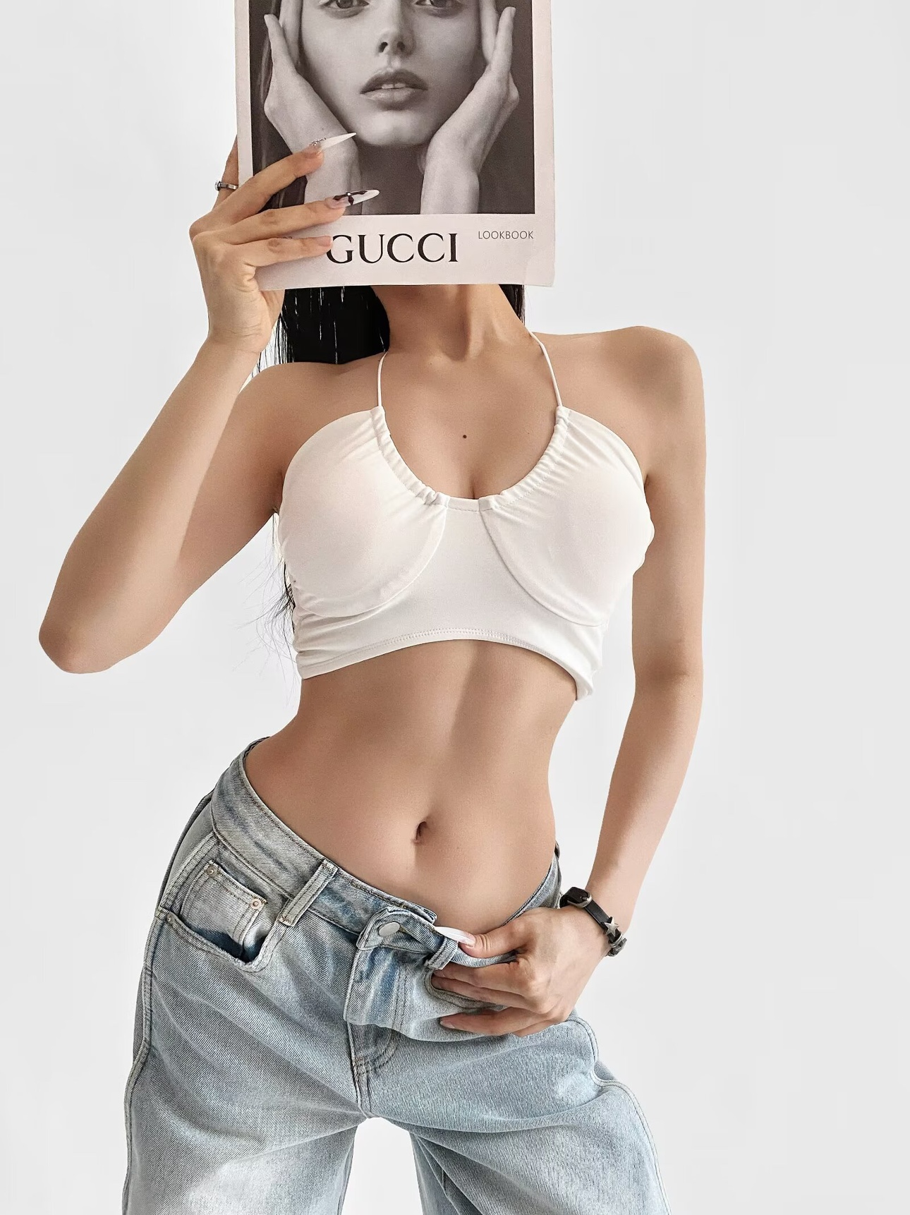 K-pop Style Jazz Dance Sports Bra with Removable Chest Pad, Sexy Thin Straps, Beautiful Back for Yoga and Fitness Women K-pop Style Jazz Dance Sports Bra with Removable Chest Pad, Sexy Thin Straps, Beautiful Back for Yoga and Fitness Women