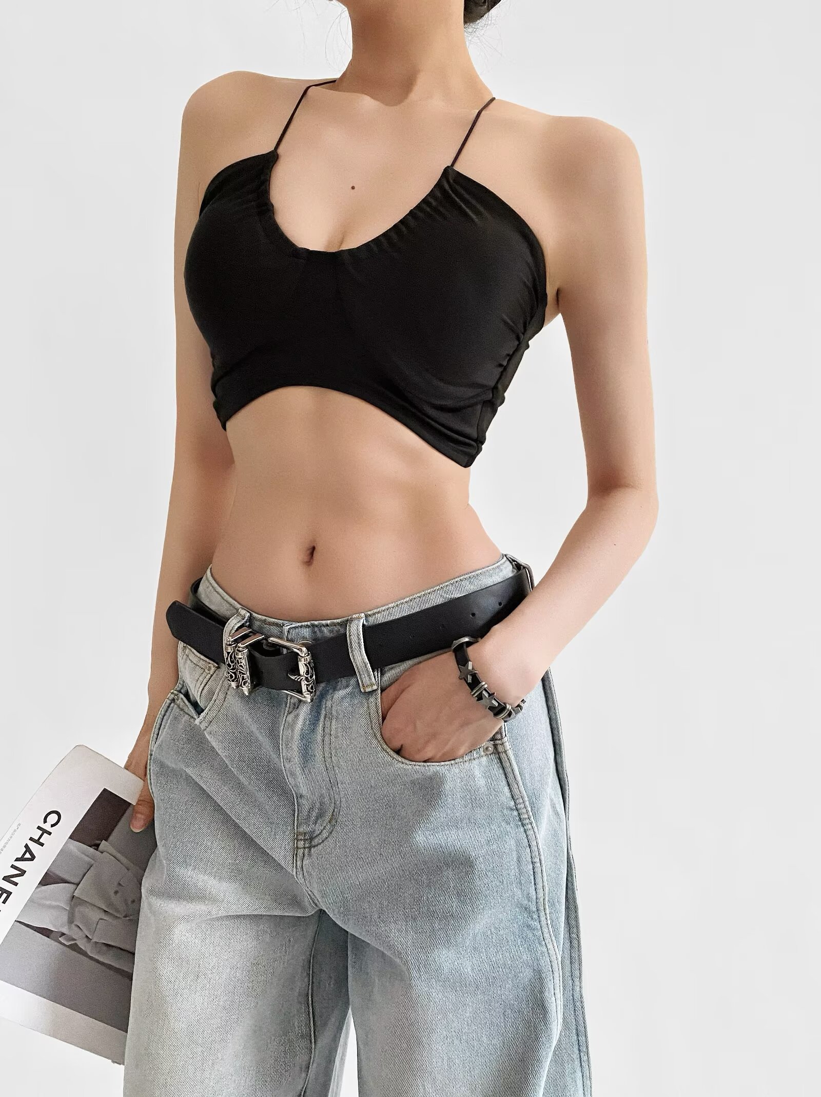 K-pop Style Jazz Dance Sports Bra with Removable Chest Pad, Sexy Thin Straps, Beautiful Back for Yoga and Fitness Women K-pop Style Jazz Dance Sports Bra with Removable Chest Pad, Sexy Thin Straps, Beautiful Back for Yoga and Fitness Women