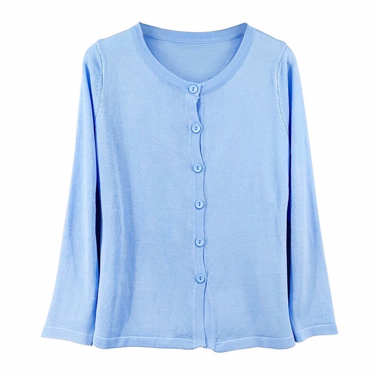 Korean Dongdaemun Style Women's Long Sleeve Button Cardigan - Waist-Defining, Chest-Enhancing, Solid Color, Thin Sun Protection, Spring 2025 Korean Dongdaemun Style Women's Long Sleeve Button Cardigan - Waist-Defining, Chest-Enhancing, Solid Color, Thin Sun Protection, Spring 2025