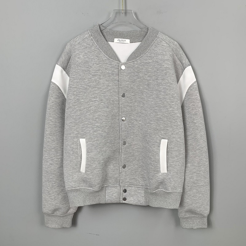 Korean Style Color-Block Baseball Jacket for Women, Casual Loose Fit Slimming Versatile Sweatshirt Coat, Trendy Commuter Top Korean Style Color-Block Baseball Jacket for Women, Casual Loose Fit Slimming Versatile Sweatshirt Coat, Trendy Commuter Top