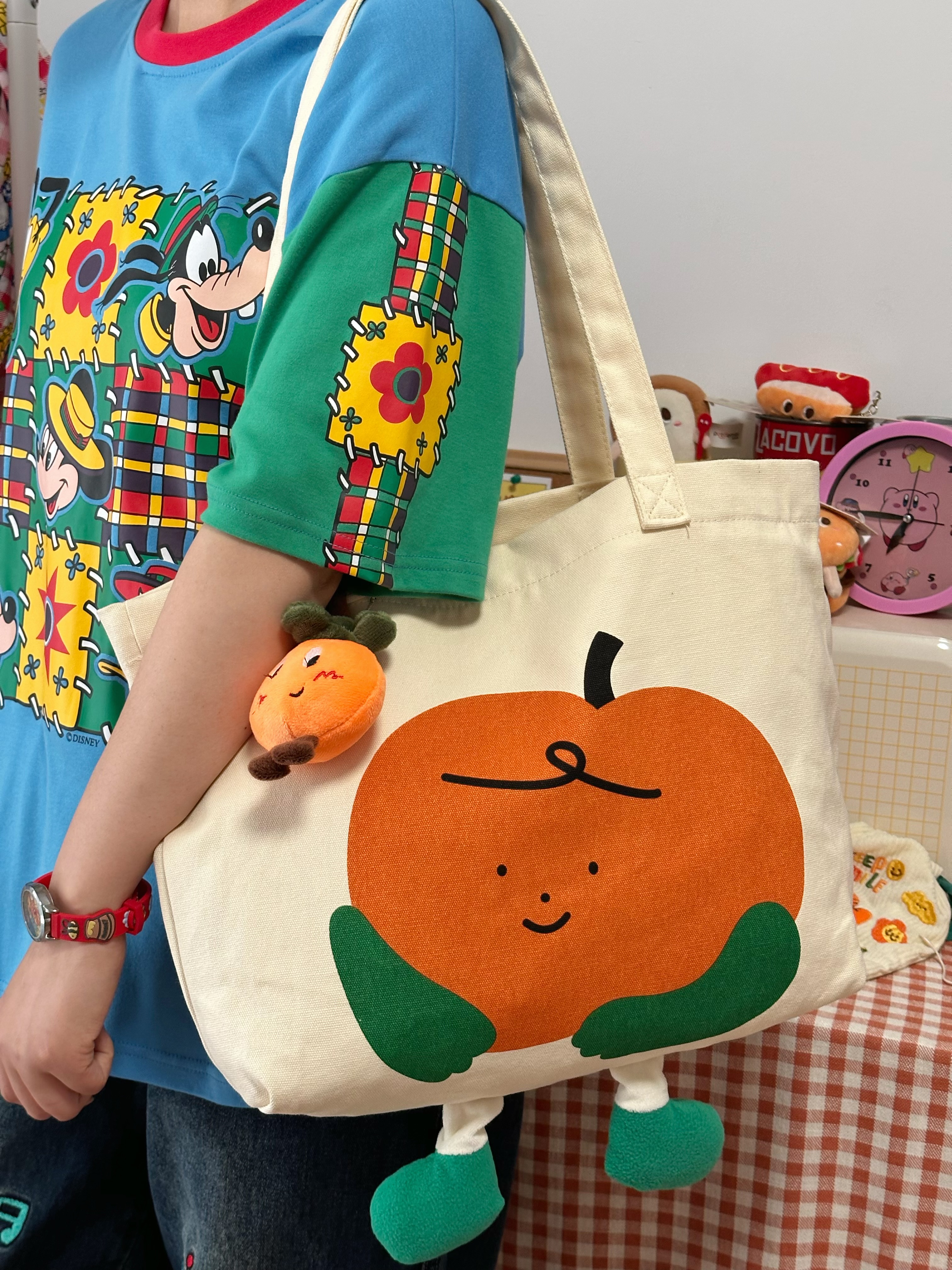 Korean Style Cute Casual Large-Capacity Canvas Tote Bag for Women - Spring/Summer INS Shoulder Bag & Student Backpack Korean Style Cute Casual Large-Capacity Canvas Tote Bag for Women - Spring/Summer INS Shoulder Bag & Student Backpack