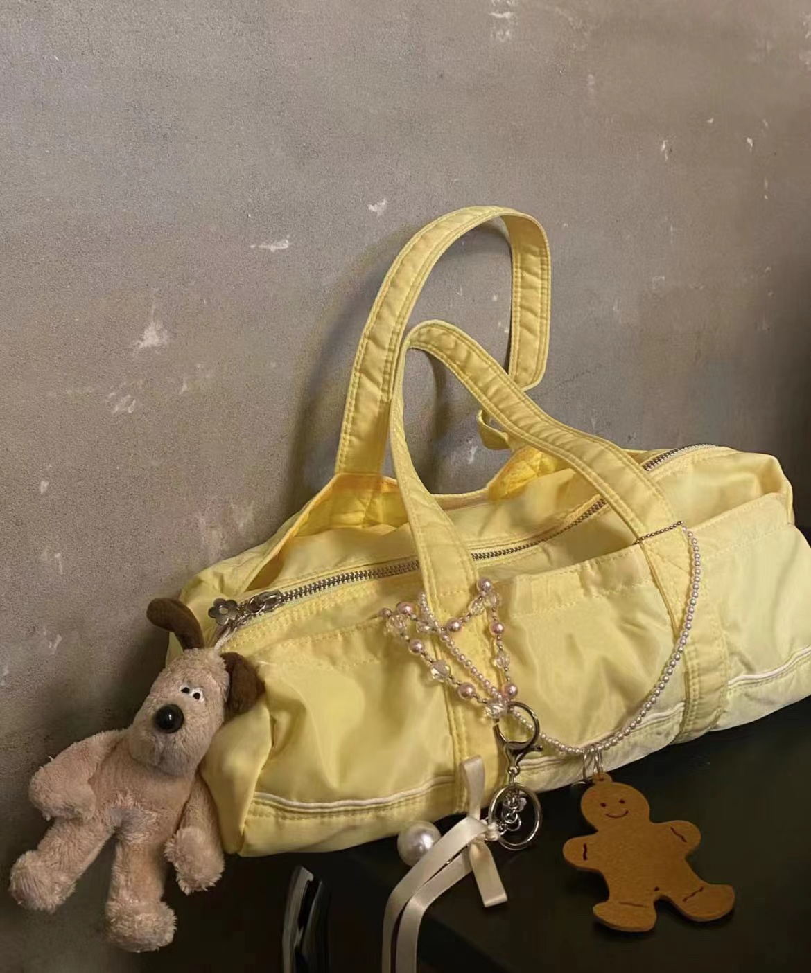 Korean Style Cylindrical Tote Shoulder Bag - Large Capacity Casual Travel Bag for Daily Versatile Use