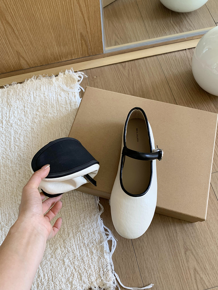 Korean Style Elegant Flat Mary Jane Shoes for Women - Comfortable Evening Wind Flats, Spring 2025 Collection