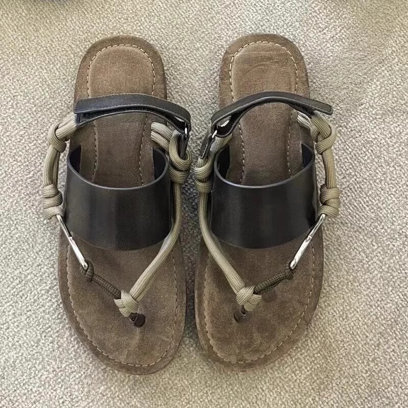 Korean-Style Flip-Flop Sandals for Women, 2025 Vacation Flat Roman Beach Sandals, Niche Design Summer Footwear