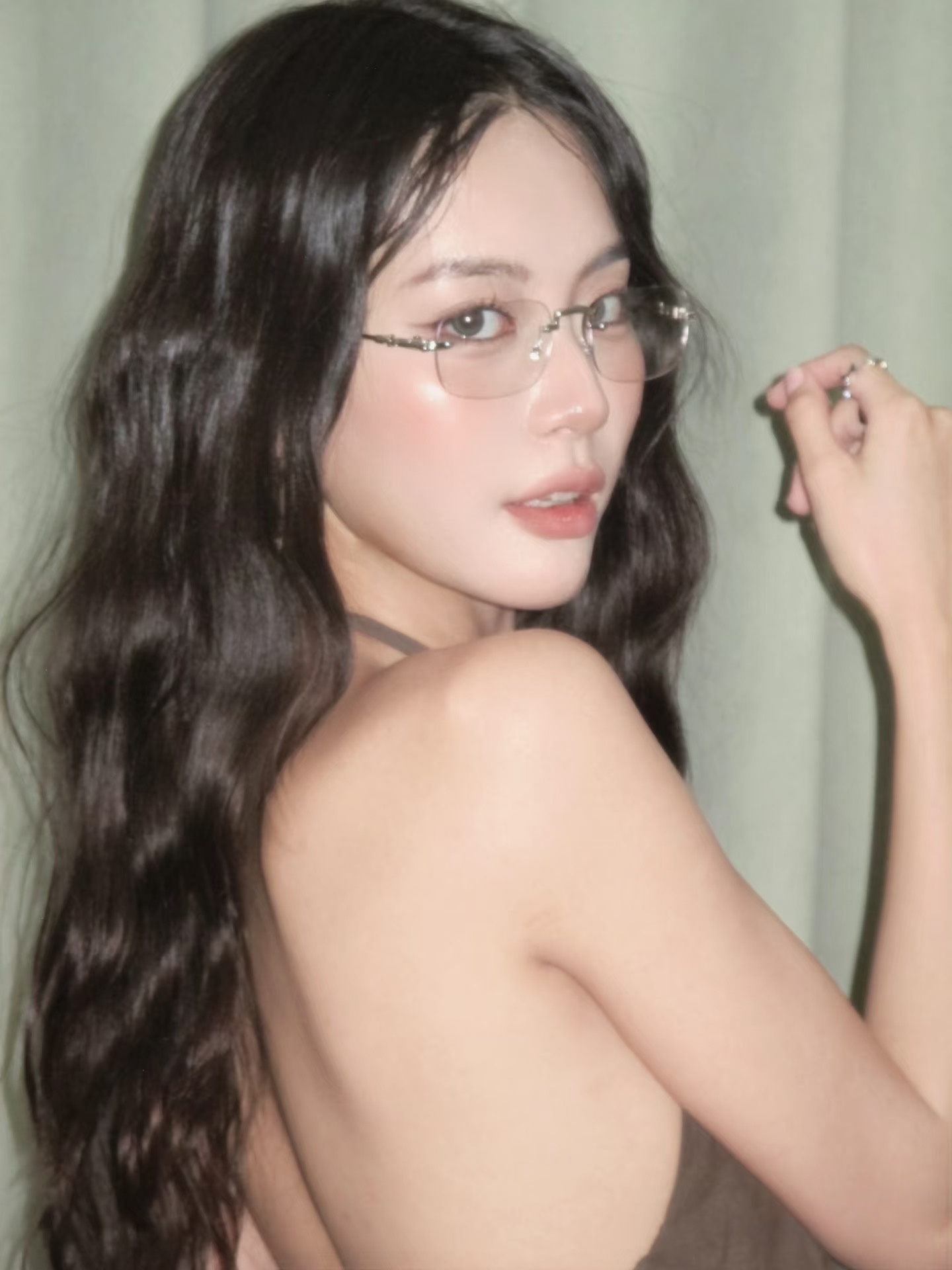 Korean-Style Frameless Silver Square Metal Glasses, Anti-Blue Light, Prescription Myopia, Old Money Aesthetic, Plain Lenses Korean-Style Frameless Silver Square Metal Glasses, Anti-Blue Light, Prescription Myopia, Old Money Aesthetic, Plain Lenses