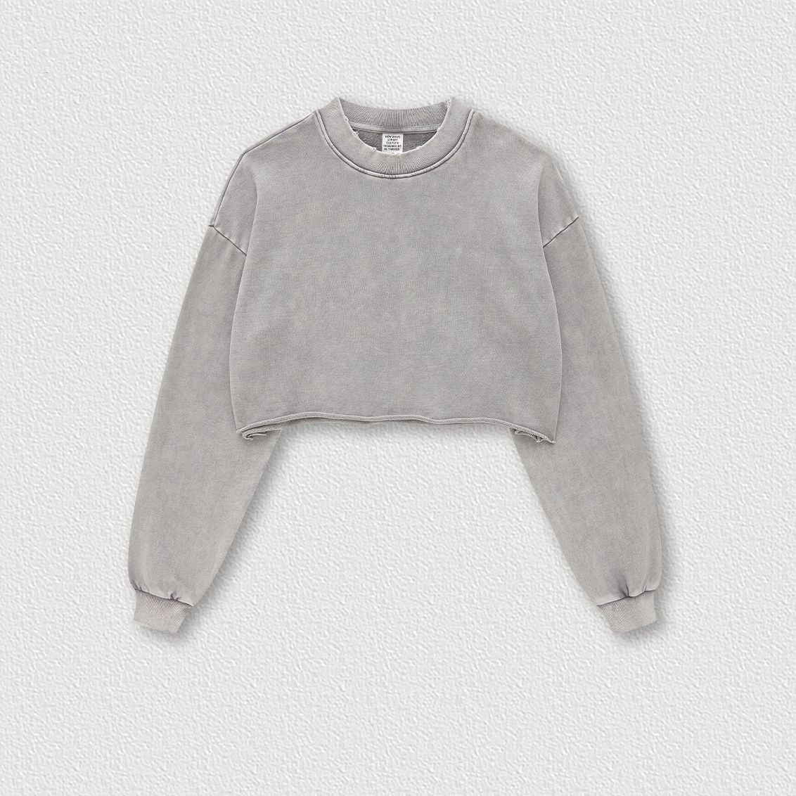 Korean Style Gray Short Sweatshirt and Double Waist Straight-Leg Sports Pants Set for Spring Summer Dance Outfit