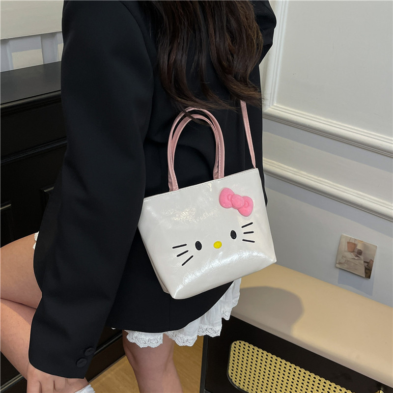 Korean Style Hello Kitty Mini Crossbody Bag - Cute Handheld Cartoon Cat Shoulder Bag for Daily Use