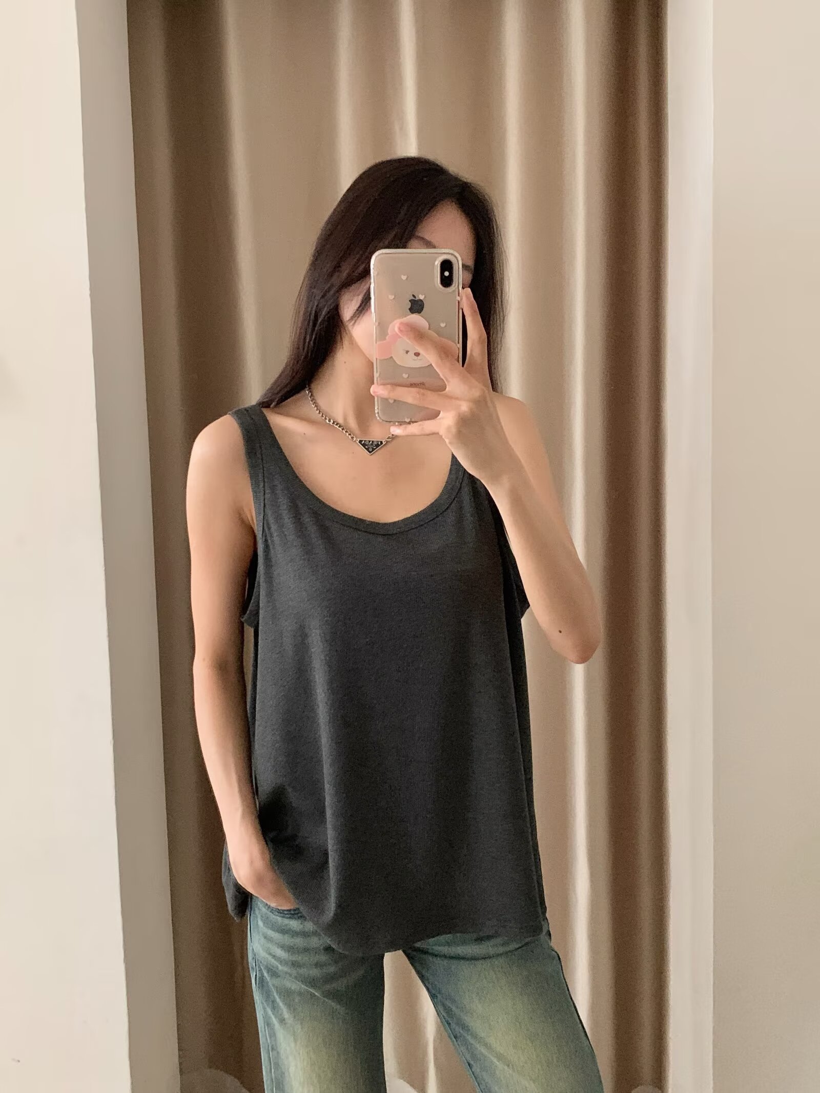 Korean Style High-Low Hem Reversible Loose Draped Camisole for Women - 2025 Summer Fashion Essential