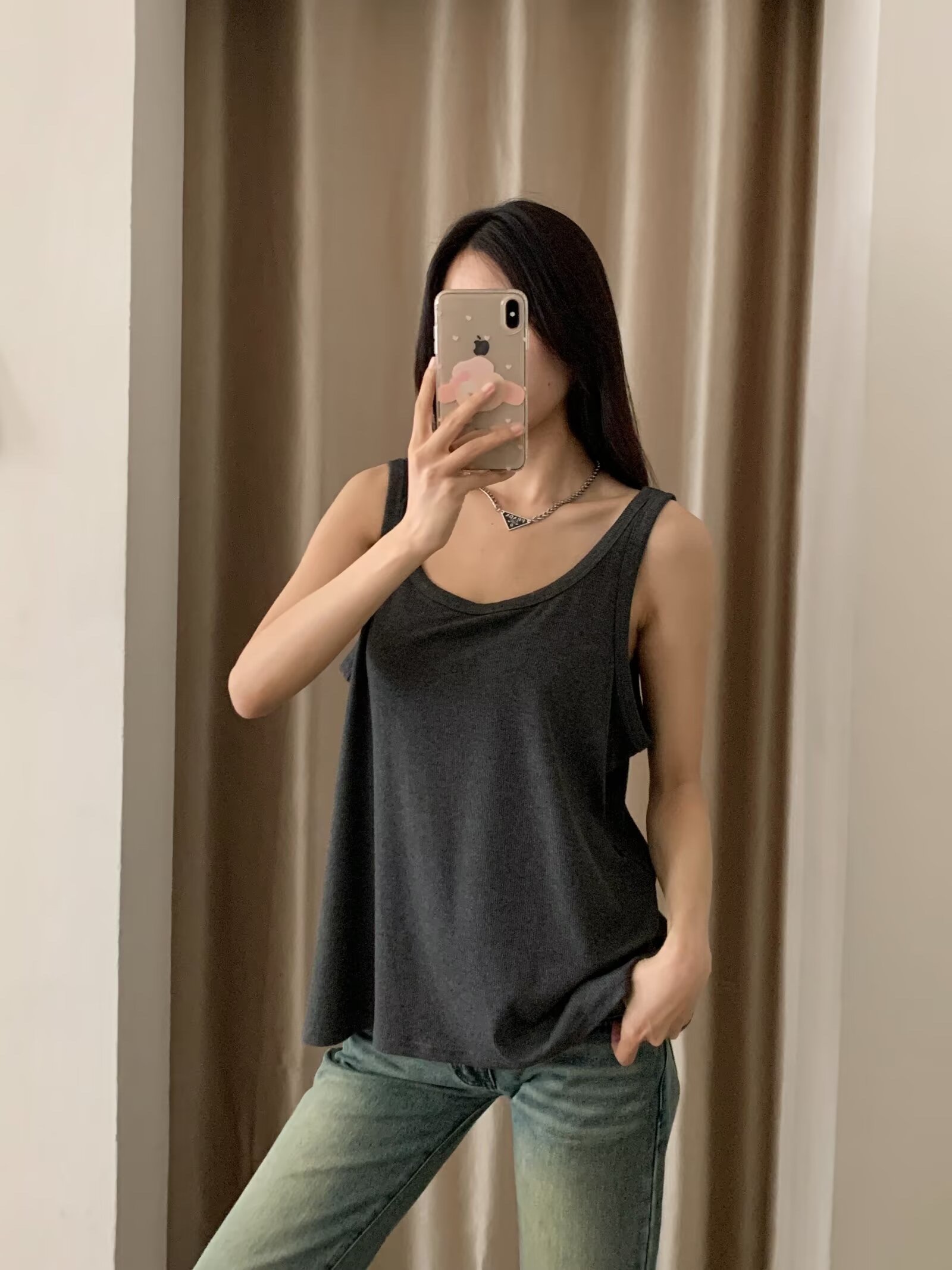 Korean Style High-Low Hem Reversible Loose Draped Camisole for Women - 2025 Summer Fashion Essential Korean Style High-Low Hem Reversible Loose Draped Camisole for Women - 2025 Summer Fashion Essential