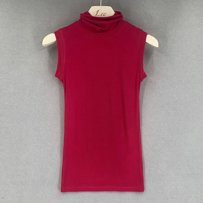 Korean Style High-Neck Fitted Slimming Sheer Body-Hugging Tank Top for Women - Versatile & Feminine Chest-Showcasing Design Korean Style High-Neck Fitted Slimming Sheer Body-Hugging Tank Top for Women - Versatile & Feminine Chest-Showcasing Design