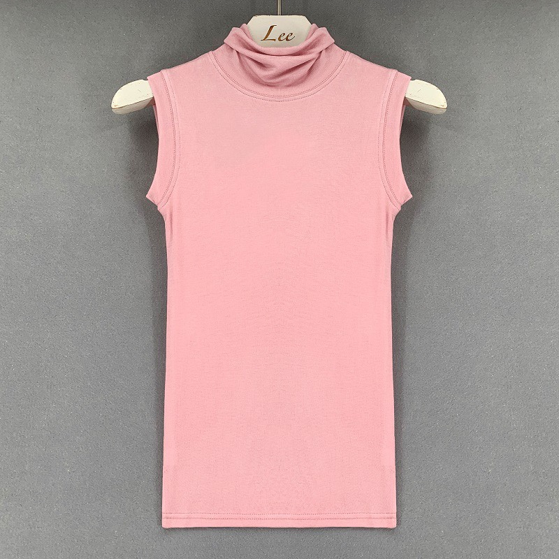 Korean Style High-Neck Fitted Slimming Sheer Body-Hugging Tank Top for Women - Versatile & Feminine Chest-Showcasing Design Korean Style High-Neck Fitted Slimming Sheer Body-Hugging Tank Top for Women - Versatile & Feminine Chest-Showcasing Design
