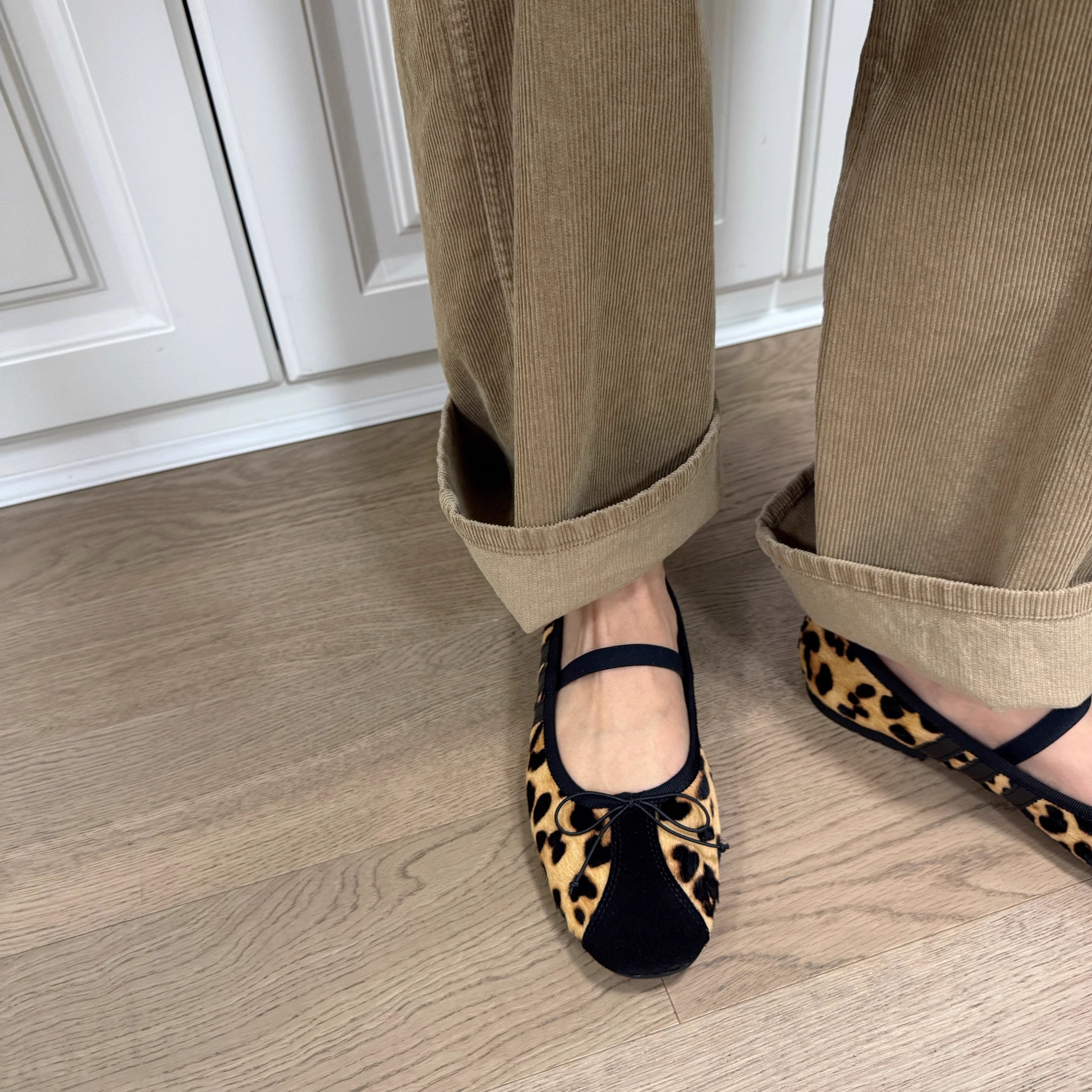 Korean-Style Leopard Print Ballet Flats - Soft-Soled Casual Mary Jane Loafers for Women, Trendy Vintage Comfort Shoes