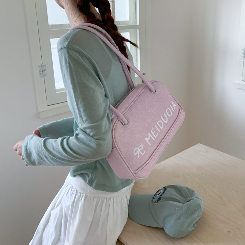 Korean Style Letter Print Denim Underarm Bag for Women - 2025 Trendy Casual Large Capacity Tote Bag Korean Style Letter Print Denim Underarm Bag for Women - 2025 Trendy Casual Large Capacity Tote Bag