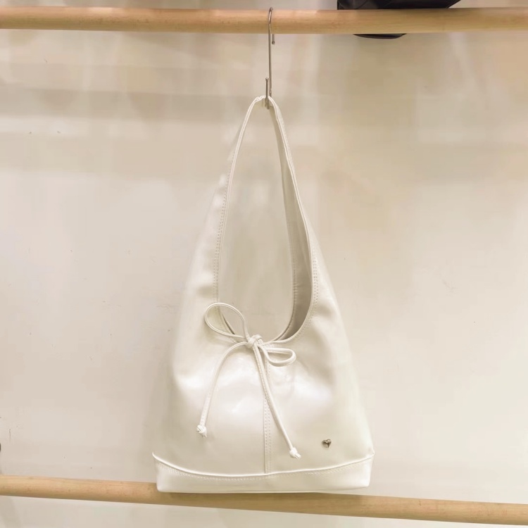 Korean Style Minimalist Large Capacity Commuter Tote Bag with Bow Tie Strap, 2025 New Design for Everyday Use