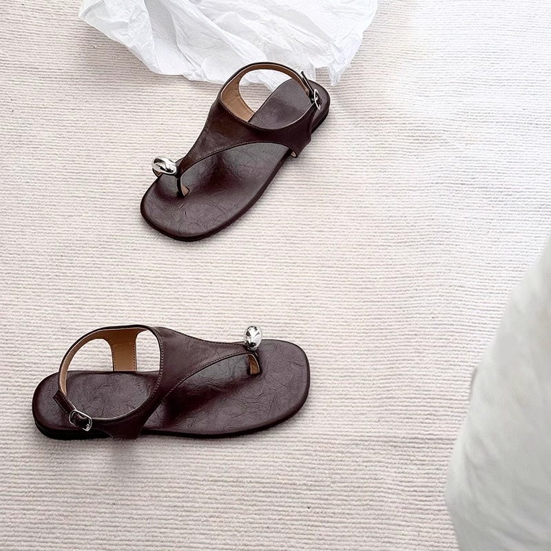 Korean Style Minimalist Thin Strap Flip-Flop Sandals for Women - Casual Open-Toe Beach Roman Sandals for Vacation Korean Style Minimalist Thin Strap Flip-Flop Sandals for Women - Casual Open-Toe Beach Roman Sandals for Vacation