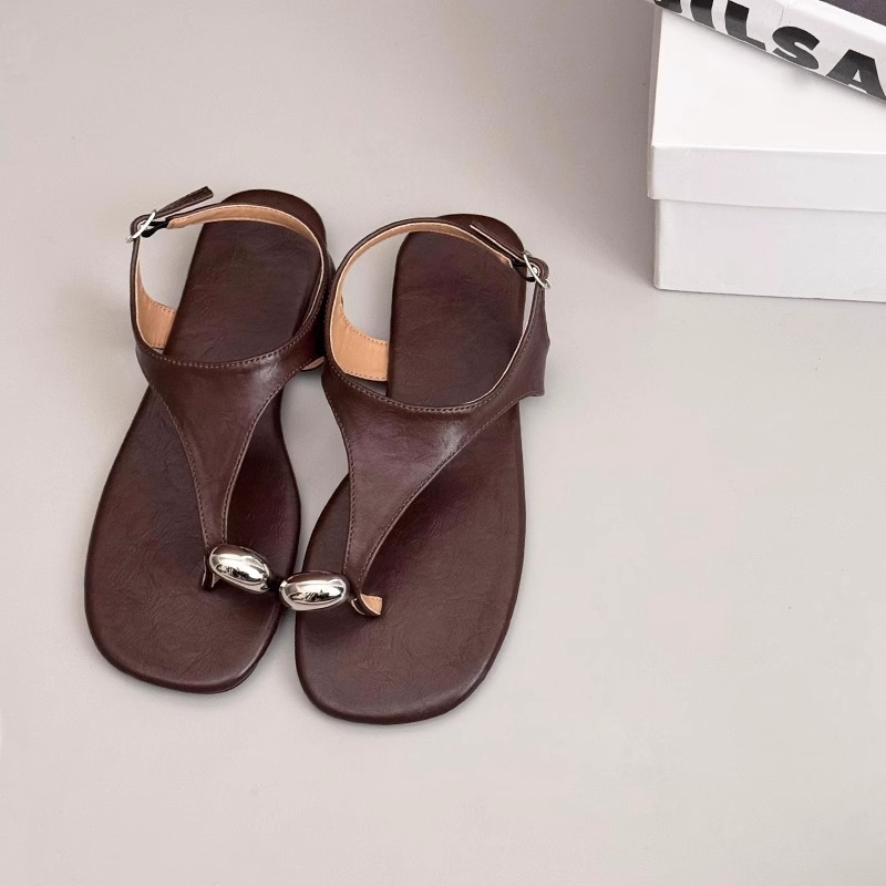 Korean Style Minimalist Thin Strap Flip-Flop Sandals for Women - Casual Open-Toe Beach Roman Sandals for Vacation Korean Style Minimalist Thin Strap Flip-Flop Sandals for Women - Casual Open-Toe Beach Roman Sandals for Vacation