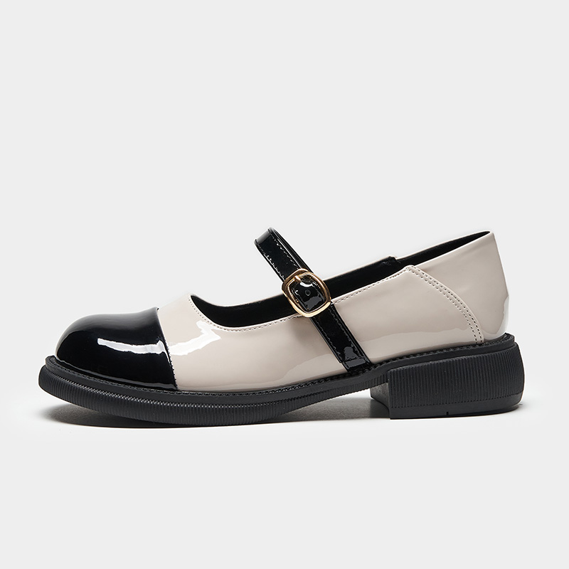 Korean-Style Plus-Size Retro Mary Jane Shoes for Women, Small Leather Doll Shoes Size 40-43, Ideal for Wide Feet