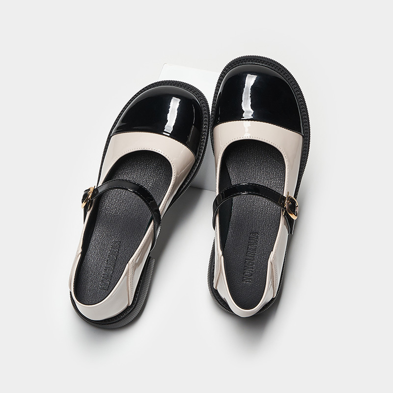 Korean-Style Plus-Size Retro Mary Jane Shoes for Women, Small Leather Doll Shoes Size 40-43, Ideal for Wide Feet