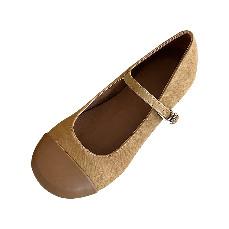 Korean-Style Plus-Size Women's Mary Jane Flat Shoes, Trendy Autumn Leather Slip-Ons for Wide Feet, Sizes 40-43 Korean-Style Plus-Size Women's Mary Jane Flat Shoes, Trendy Autumn Leather Slip-Ons for Wide Feet, Sizes 40-43