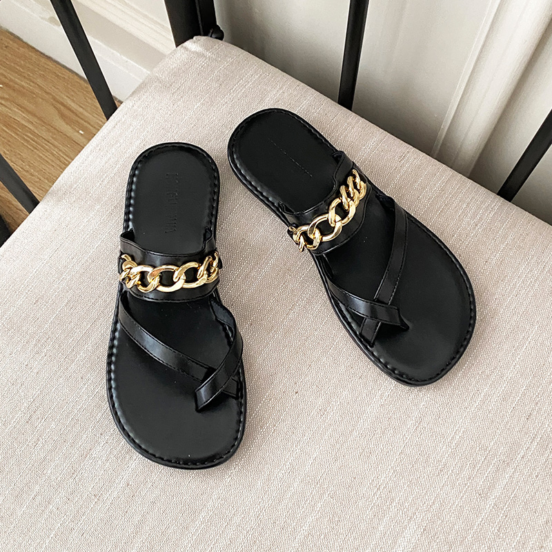 Korean-Style Plus-Size Women's Open-Toe Flat Slippers - Summer Sandals for Wide Feet, Sizes 40 & 42 Korean-Style Plus-Size Women's Open-Toe Flat Slippers - Summer Sandals for Wide Feet, Sizes 40 & 42