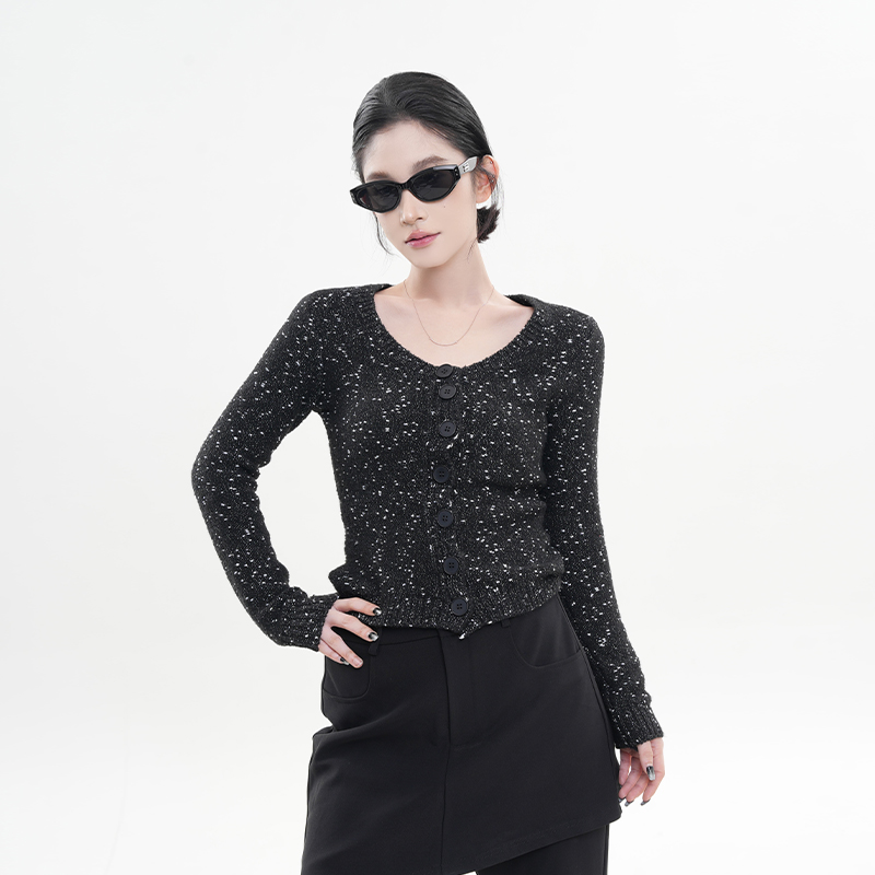 Korean Style Red Knitted Cardigan for Women - Slim Fit Soft Winter Coat Top