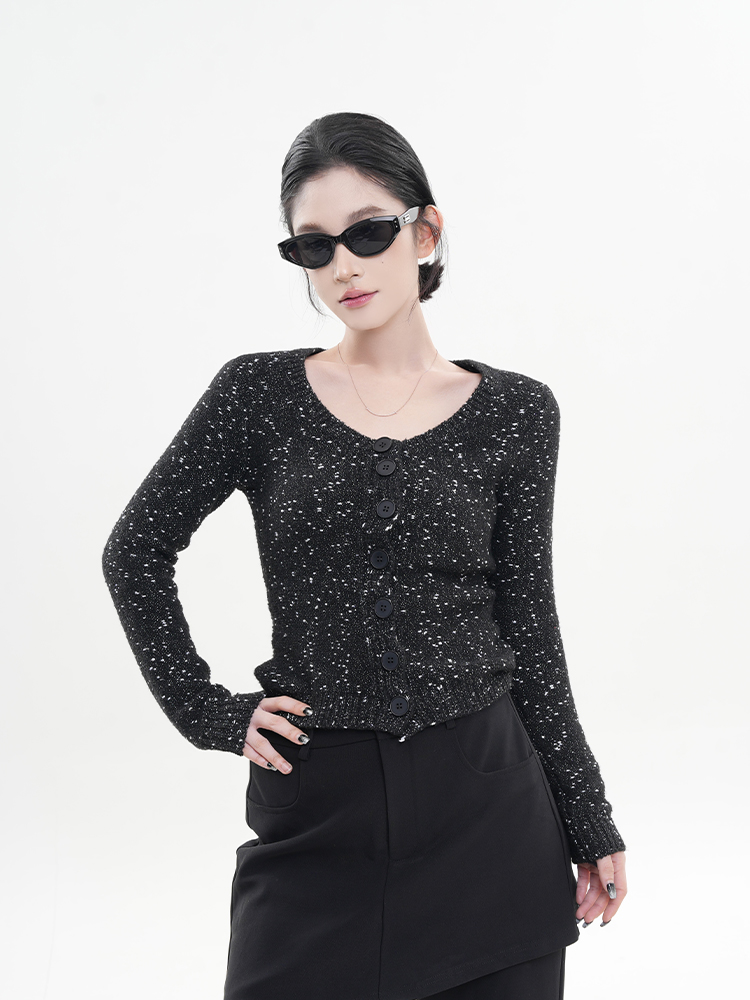 Korean Style Red Knitted Cardigan for Women - Slim Fit Soft Winter Coat Top