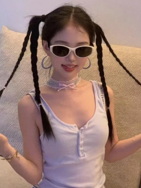 Korean-Style Retro Cat-Eye White Polarized Sunglasses for Women - Trendy High-End Cool Shades for Square and Round Faces Korean-Style Retro Cat-Eye White Polarized Sunglasses for Women - Trendy High-End Cool Shades for Square and Round Faces