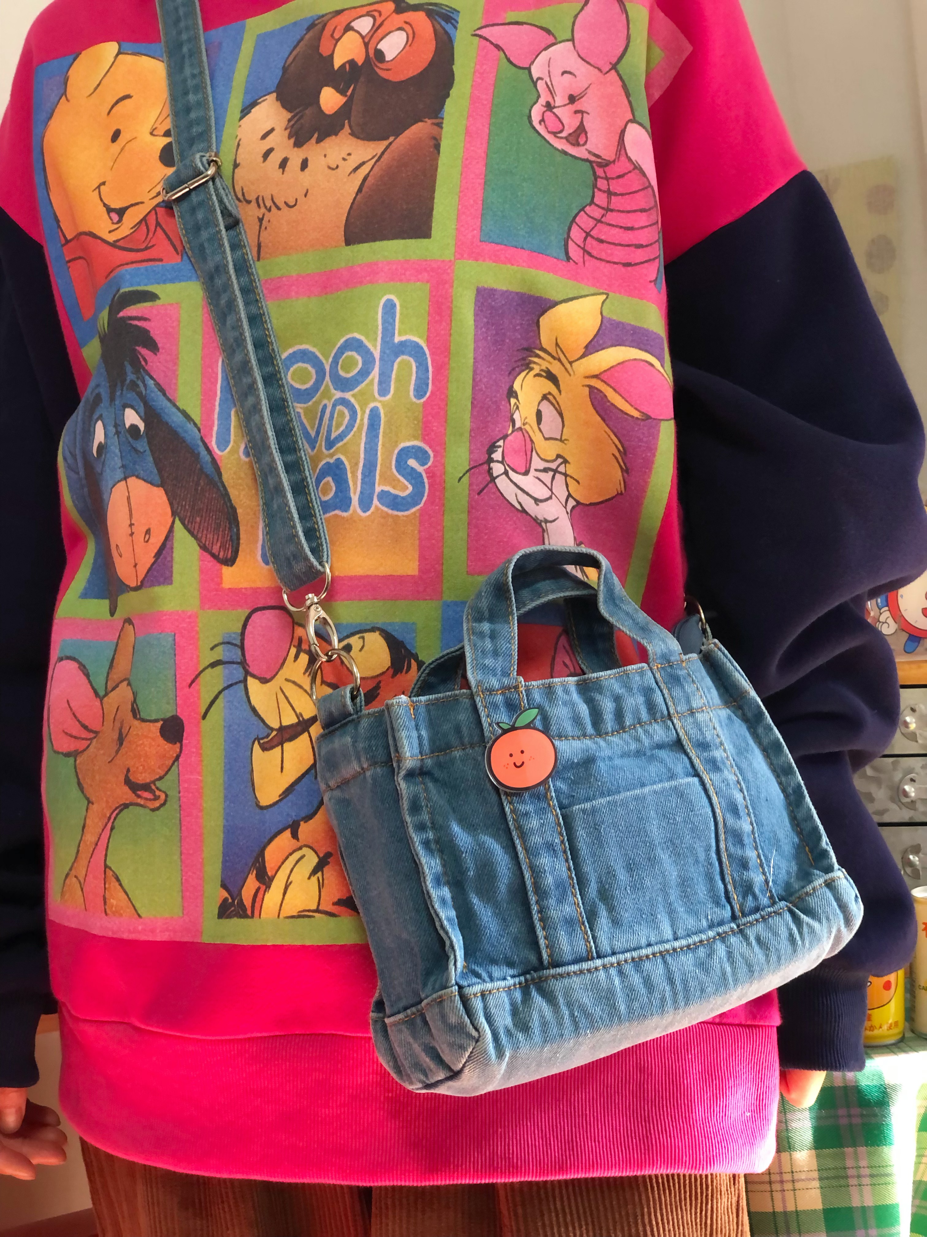 Korean Style Retro Denim Crossbody Bag - Versatile Tote for Commuting, School, and Everyday Use