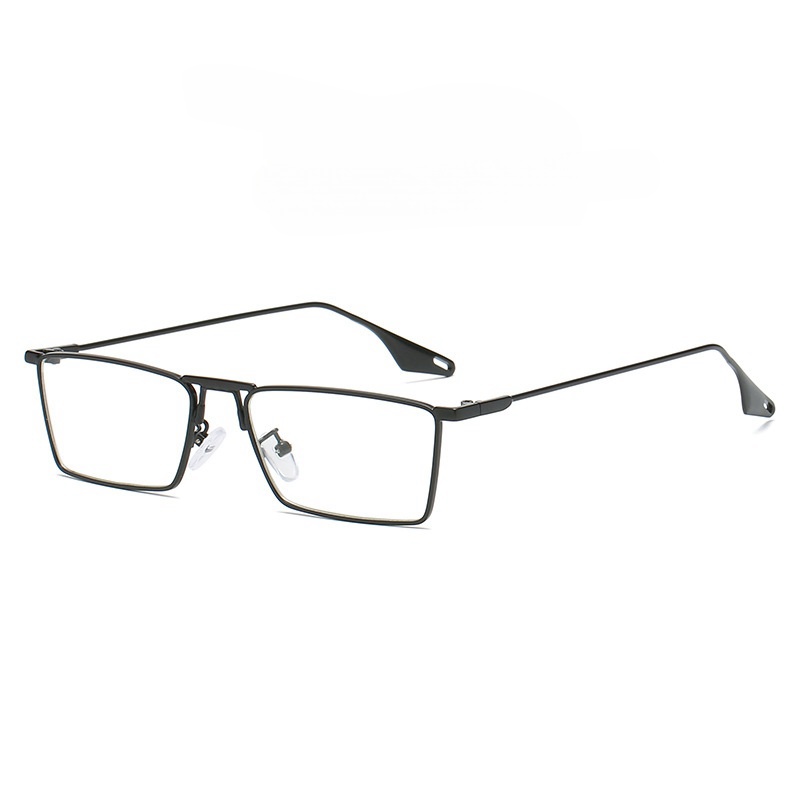Korean-Style Retro Small Square Metal Silver Glasses Frame for Blue Light Blocking Prescription with Clear Lens Korean-Style Retro Small Square Metal Silver Glasses Frame for Blue Light Blocking Prescription with Clear Lens