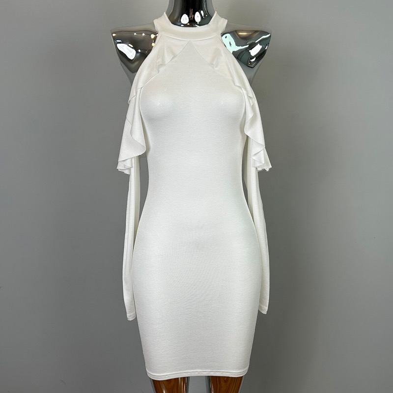 Korean Style Ruffled Off-Shoulder Bodycon Dress for Women - Sexy Dating Dress with New Temperament Design Korean Style Ruffled Off-Shoulder Bodycon Dress for Women - Sexy Dating Dress with New Temperament Design