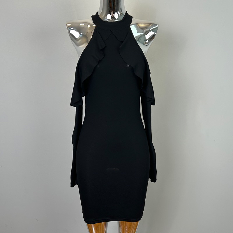 Korean Style Ruffled Off-Shoulder Bodycon Dress for Women - Sexy Dating Dress with New Temperament Design Korean Style Ruffled Off-Shoulder Bodycon Dress for Women - Sexy Dating Dress with New Temperament Design